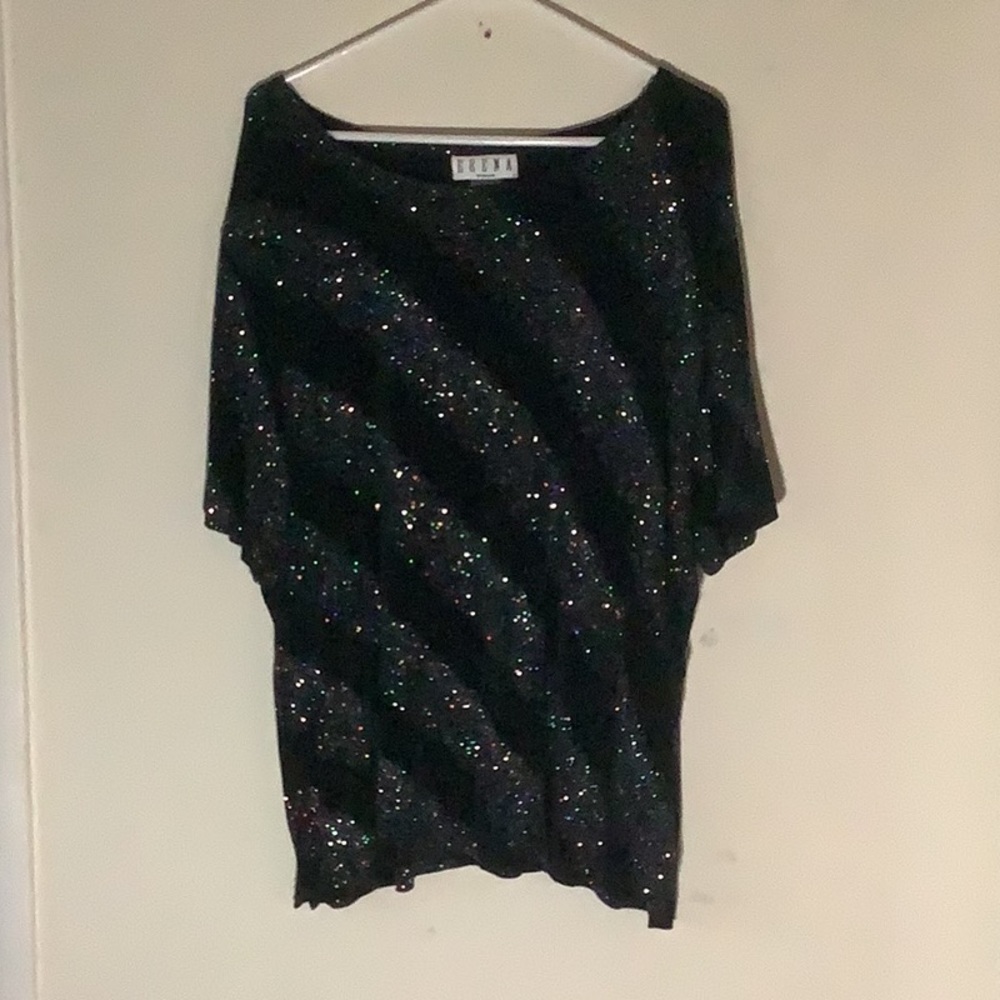 Erena Woman Black Blouse with Beaded Embellishments